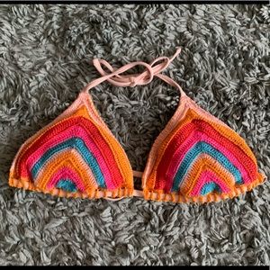 Multi Colored Crochet Bikini Top